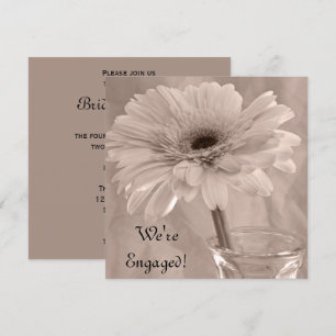 Light Pink Tinted Daisy Engagement Party Invitation