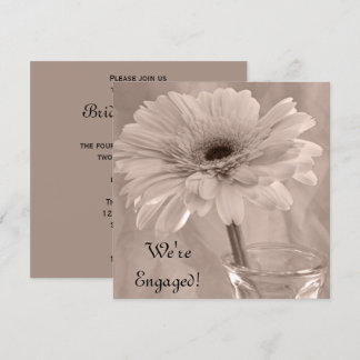 Light Pink Tinted Daisy Engagement Party Invitation