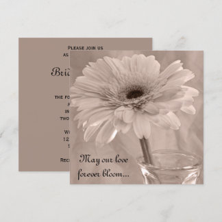 Light Pink Tinted Daisy Wedding Invitation