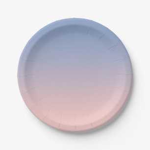 Light Pink to Blue Ombre Paper Plates
