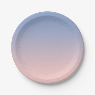 Light Pink to Blue Ombre Paper Plates