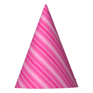 Light Pink to Dark Pink Stripes Party Hat