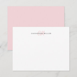 Light Pink Two Letter Initial Monogram Name Card