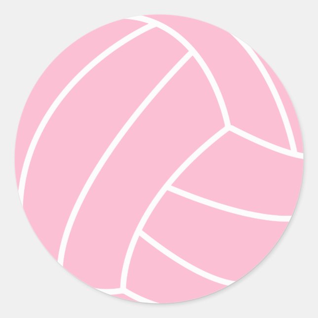 Light Pink Volleyball Classic Round Sticker (Front)