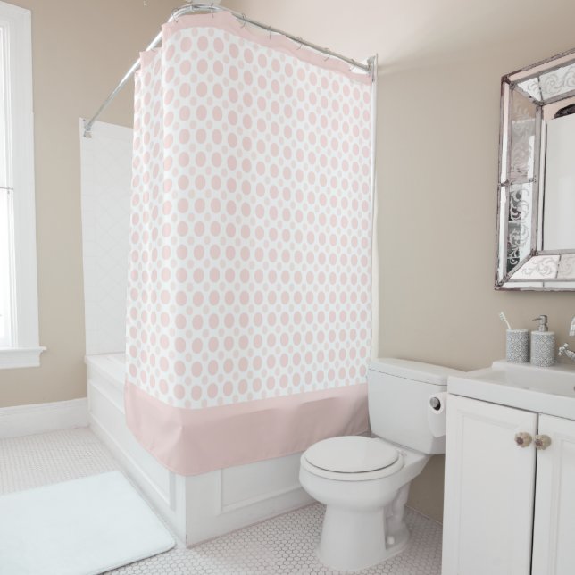Light Pink White Polka Dot Coastal Pastel Blush (In Situ)