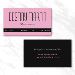 Light Pink with Black Contact Bar Business Card