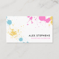 Light Pink Yellow Blue Paint Splatter