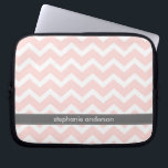 Light Pink Zig Zag Chevrons Pattern Laptop Sleeve<br><div class="desc">Personalize this stylish laptop sleeve with your name,  initials,  monogram or text of your choice.</div>