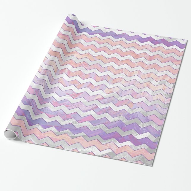Light Pink Zig Zag Pattern Wrapping Paper (Unrolled)