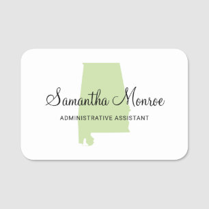 Light Pistachio Green Alabama Name Tag