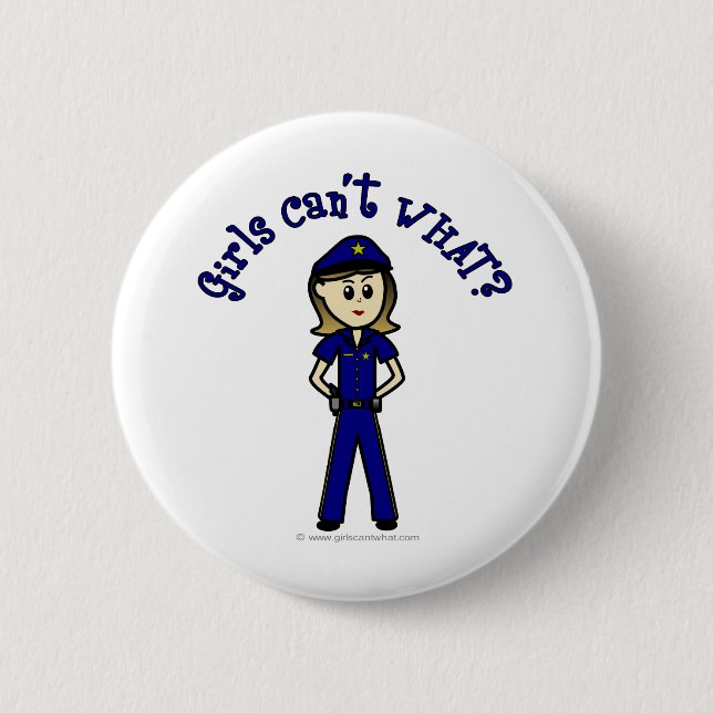 Light Police Officer 2 Inch Round Button (Front)