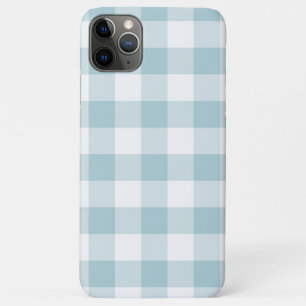 Light Powder Blue Farmhouse Buffalo Check Plaid iPhone 11 Pro Max Case
