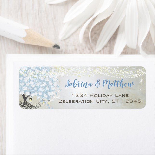 Light Powder Blue Heart Leaf Tree Return Address (Insitu)