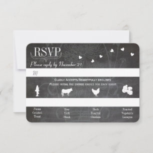 Light Powder Blue Mason Jar Chalkboard Wedding RSVP Card
