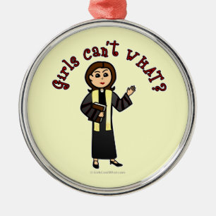 Light Preacher Girl Metal Ornament