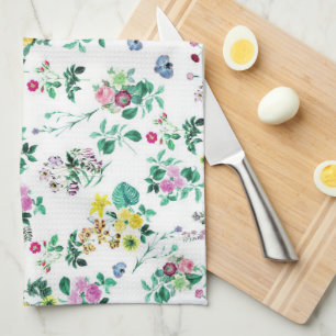Light Pretty Summer Floral Pattern Kitchen Towel