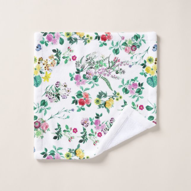 Light Pretty Summer Floral Pattern Wash Cloth (Wash Cloth)