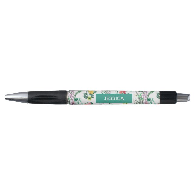 Light Pretty Summer Floral Personalised Pen (Front)