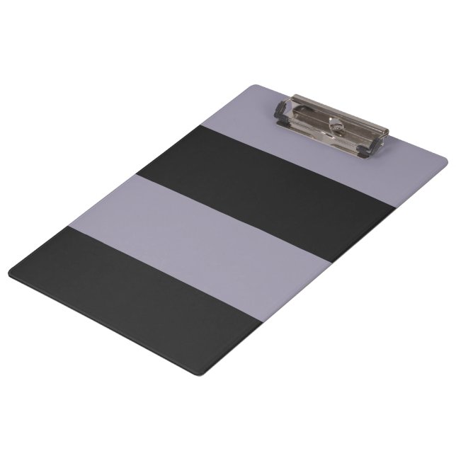 Light Purple and Grey Simple Extra Wide Stripes Clipboard (Angled)