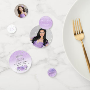 Light Purple and Silver Elegant Photo Confetti