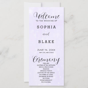 Light Purple and White Modern Wedding Program