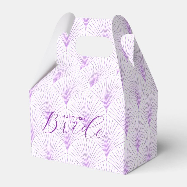 Light Purple Art Deco Pattern Custom text Favor Box (Front Side)