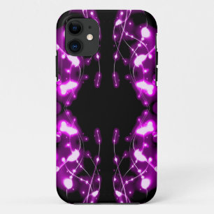 Light purple background with stars and bokeh iPhone 11 case