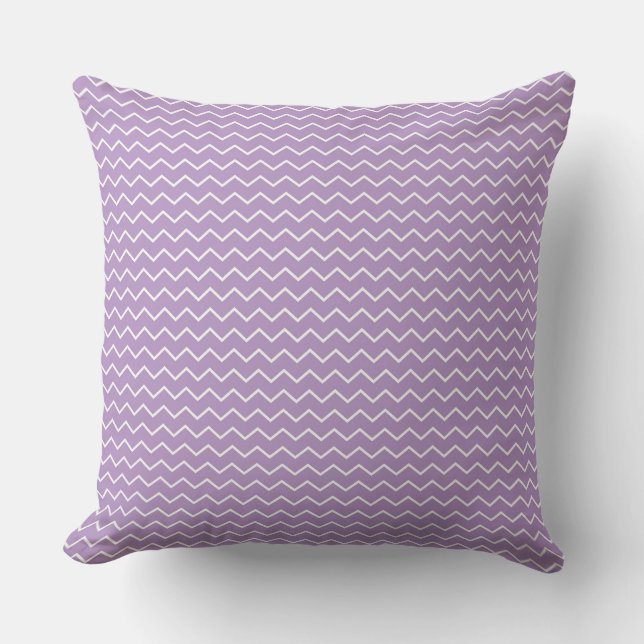 Light Purple Background with Zigzag Pattern Throw Pillow (Front)