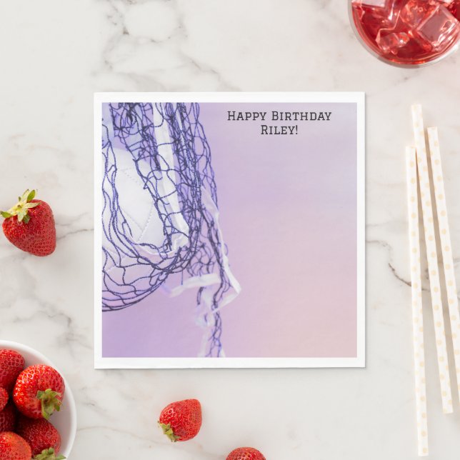 Light Purple Birthday Net & Volleyball  Napkin (Insitu)