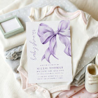 Light Purple Bow Minimalist Baby Shower