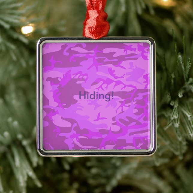 Light Purple Camouflage Metal Ornament (Tree)