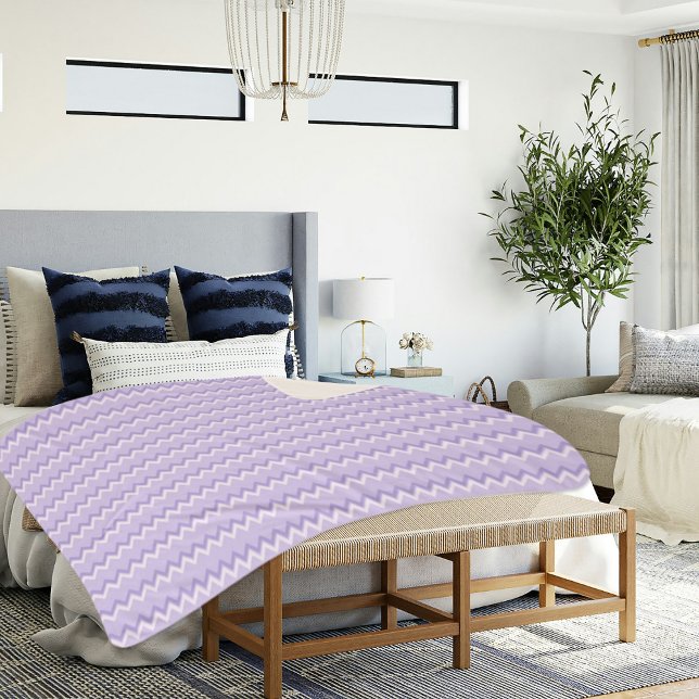 Light Purple Chevron Pattern Sherpa Blanket (Creator Uploaded)