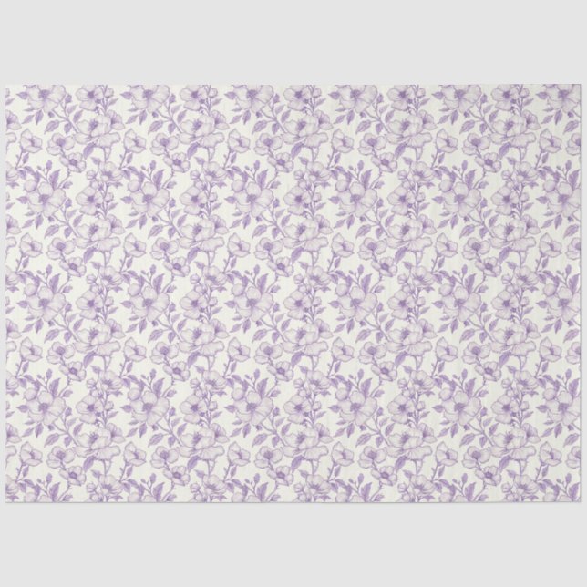 Light Purple Chinoiserie Decoupage Tissue Paper (Front)