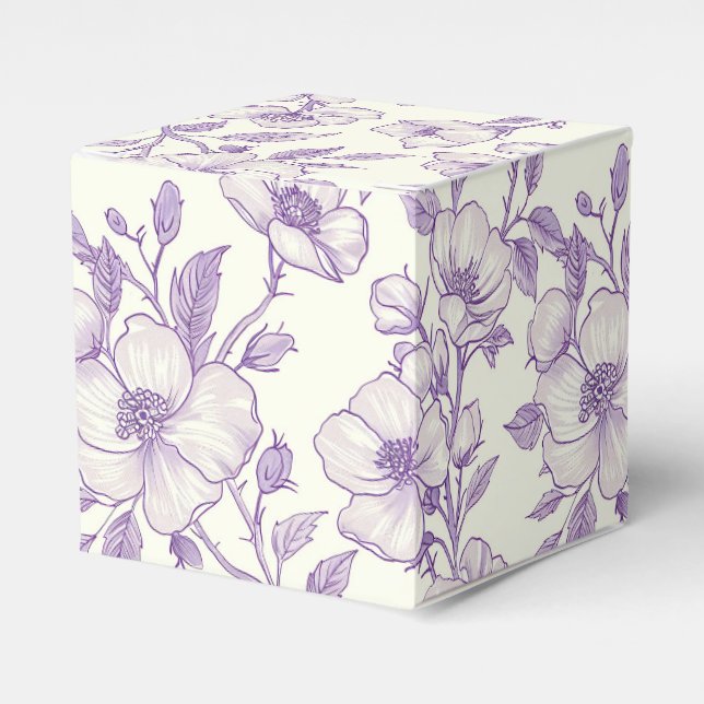 Light Purple Chinoiserie  Favor Box (Front Side)