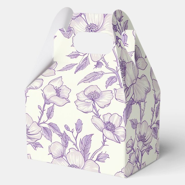 Light Purple Chinoiserie  Favor Box (Back)