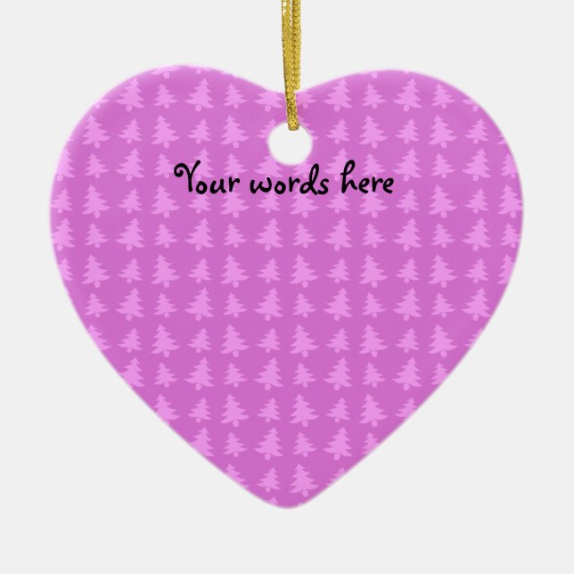 Light purple christmas tree pattern ceramic ornament (Front)