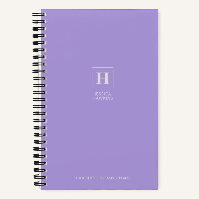 Light Purple Classic Monogram Notebook (Front)