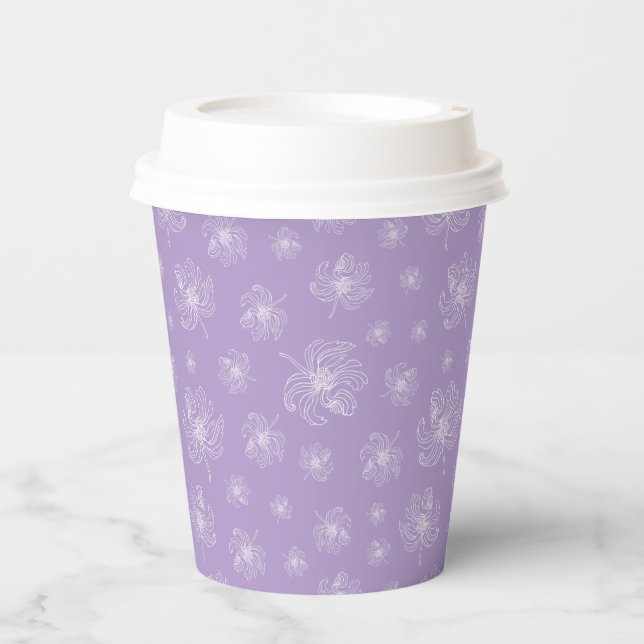 Light purple colour and white peonies. paper cups (Front)