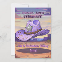 Light Purple Cowgirl Hat Floating In Desert