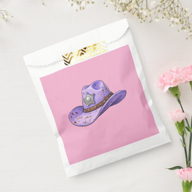 Light Purple Cowgirl Hat-Pink Background Favour Bag (Sealed)