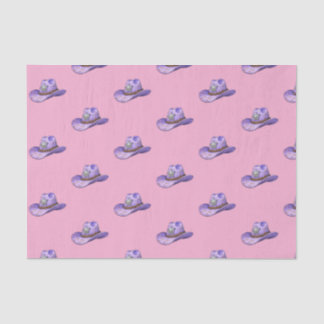 Light Purple Cowgirl Hat-Pink Background Tissue Paper