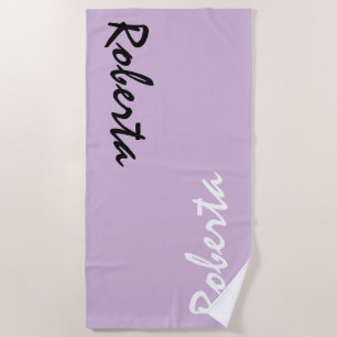 Light Purple Custom Name Personalized Beach Towel