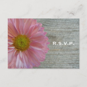 Light Purple Daisy & Barnwood Wedding R.S.V.P. RSVP Card