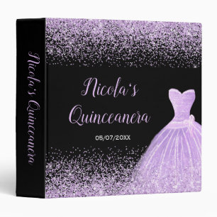 Light Purple Dress Faux Glitter Quinceanera Album Binder
