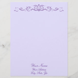 Light Purple Floral Swirls Letterhead
