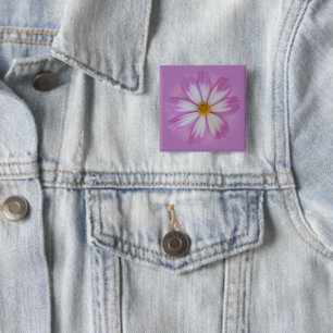 Light purple flower 2 inch square button