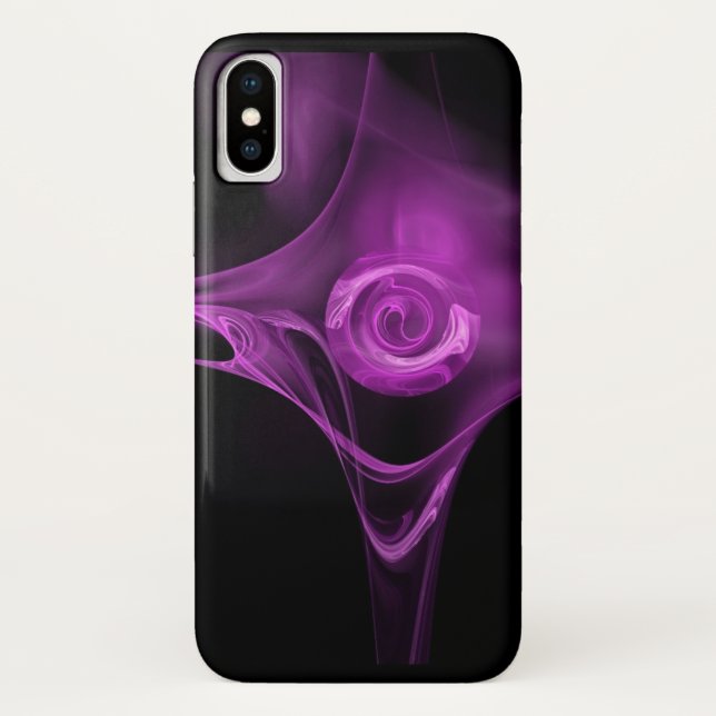LIGHT PURPLE FRACTAL ROSE Case-Mate iPhone CASE (Back)