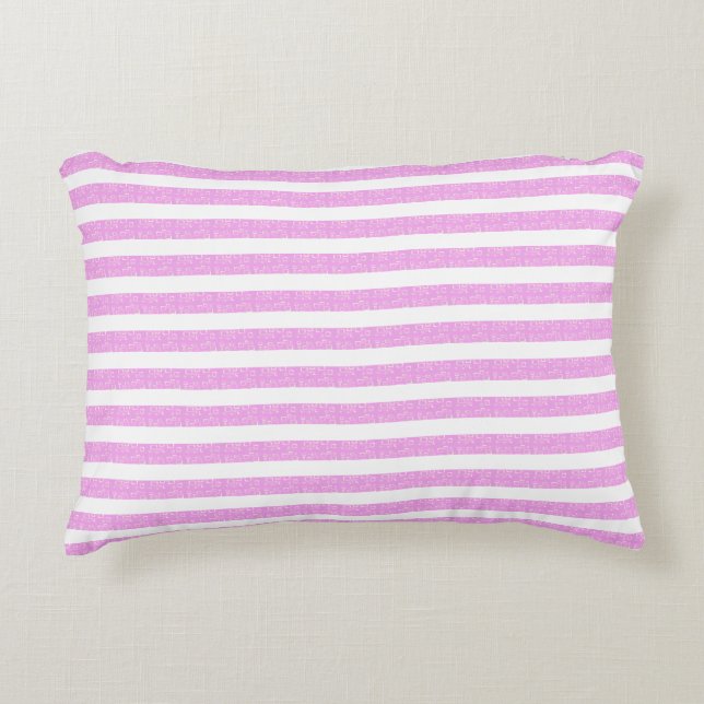 Light Purple Geometric Stripes  Accent Pillow (Front)