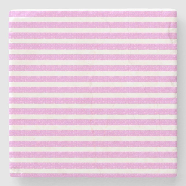 Light Purple Geometric Stripes  Stone Coaster (Front)