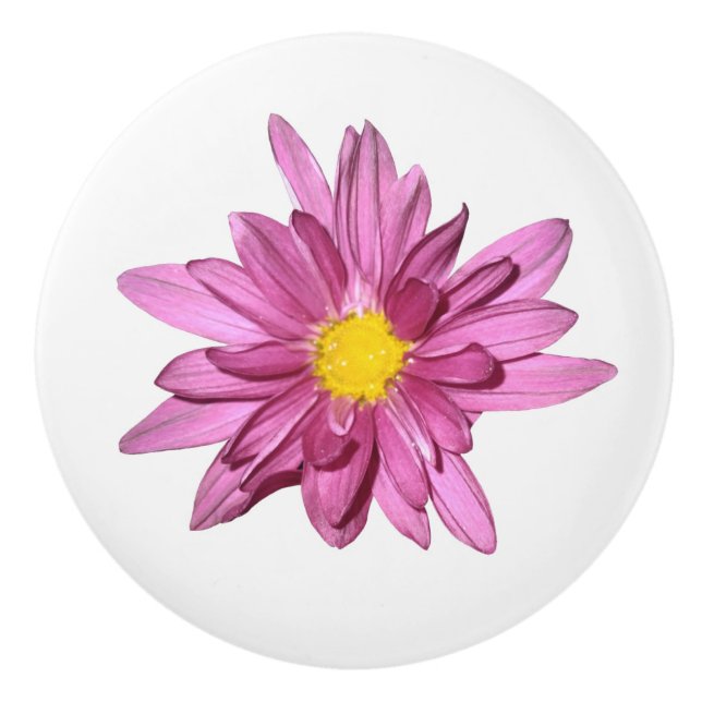 Light Purple Gerbera Ceramic Knob (Front)